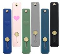 6 Pack Phone Grip Holder, 2 Styles, CKANDAY Portable Finger Cell Phone Grip Telescopic Phone Finger Strap Stand Universal Finger Kickstand for Most Smartphones Tablets,Love Patterns and Solid Colors