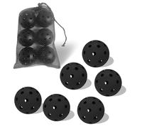 6 Pack Pickleball Balls, 40 Holes Outdoor Pickleballs, High Elasticity & Durable Pickle Balls for All Style Pickleball Paddles (Black)