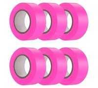 6 Pack Pink and Purple Flagging Tape, Light Violet Non-Adhesive Plastic Ribbon Neon Marking Roll, 1"*600ft, Marking Tape for Tree Marking, Hunting, Boundaries and Hazardous Areas,Trail Marking