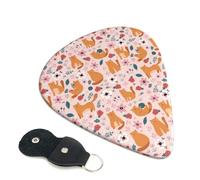 6 Pack Pink Cute Raccoon Cat Flowers Guitar Picks - 0.46 0.71 0.93 mm Includes Cool Guitar Picks Thin Medium Heavy Thickness, Electric Guitar Picks for Acoustic Guitar Bass Ukulele