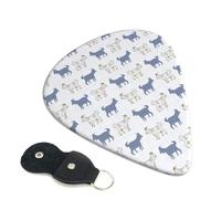 6 Pack Plaid Cartoon Cute Goat Guitar Picks - 0.46 0.71 0.93 mm Includes Cool Guitar Picks Thin Medium Heavy Thickness, Electric Guitar Picks for Acoustic Guitar Bass Ukulele