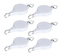 6 Pack Plant Pulley Retractable Hanger, Easy Reach Plant Pulley Adjustable Height Wheel for Hanging Plants Heavy Duty, Indoor Outdoor Plant Hanger for Garden Baskets Pots & Birds Feeder - White