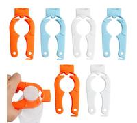 6-Pack Plastic Bottle Cap Opener, 3-in-1 Multi-Purpose Gripper Water Bottle Opener for Arthritic Hands, Easy-Twist Jar Opener Tool for Kitchen, Camping & Outdoor Use (Orange, Blue, White)