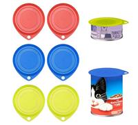 6 Pack Plastic Can Lids for Tins, Universal Airtight Silicone Tin Covers for Pet Food Storage, Reusable Leakproof Can Topper Fits Standard Canned Goods, Beans, Soups and Dog Cat Food, Multi-Color
