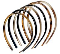 6 Pack Plastic Headband, Alice Band with 8mm Teeth Comb, Non-Slip Headbands for Men & Women, Unisex Sport & Fashion Hair Hoop Accessories - Durable & Comfortable Design