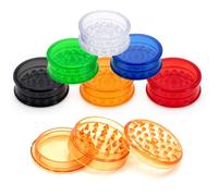 6 Pack Plastic Spice Grinder, 3 Piece 60mm Manual Spice Grinder with Magnetic Lid, Portable Spice Crusher with Sharp Teeth for Pepper, Spices and Seasonings