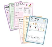 6 Pack Playtime Notepads, Doctor’s Report Grocery List Restaurant Guest Checklist Notepads, Imaginative Role Play,40 Sheets/Pack