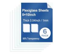 6 Pack Plexiglass Sheets 8×10"×0.04" Clear Flexible PET/Plexiglass Sheets for Craft Projects Easy-Process Transparent Plastic Blanks Sheeting for Picture Frames