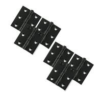 6 Pack Polished Black Ball Bearing Hinges Heavy Duty Steel Door Hinges For Wooden Doors Durable Black Butt Hinges 4 Inch 102mm