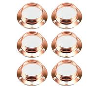 6 Pack | Polished Copper Metal ES E27 Lampholder Wide Shade Ring | Large Edison Screw | 40mm Internal Diameter | Simple Twist & Lock | UK Approved