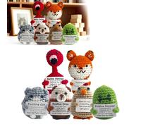 6 Pack Positive Crochet Emotional Support Buddies Bulk,Cute Stuff for Teenage Girls Boys, Small Birthday Anniversary Thank You Gifts for Best Friend Women Men Her Him Coworker Employee Appreciation