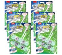 6 Pack Power Flush Pro Forest Pine Toilet Rim Block Cleaner (Twin Pack), Clear Water Toilet Rim Block with Anti-Limescale, Cleaning Foam, Dirt Protection and Extra Freshness