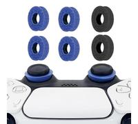 6 Pack Precision Rings Aim Assist for PS5, for PS4, Compatible with Xbox Controllers Accessories- Enhance Accuracy & Control with Soft Silicone Rings - Compatible with Fortnite & FPS Games Blue+Black