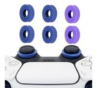 6 Pack Precision Rings Aim Assist for PS5, for PS4, Compatible with Xbox Controllers Accessories- Enhance Accuracy & Control with Soft Silicone Rings - Compatible with Fortnite & FPS Games Blue+Purple