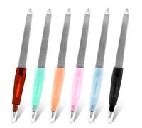 6 Pack Professional Nail Files, 2 in 1 Double-Ended Sword Nail Files Double Sided Sapphire Grit Nail File Metal Fingernail Files Multifunction Finger Nail Filers Nail Tools for Natural Nails