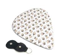6 Pack Pugs Guitar Picks, Bass Electric Acoustic Guitar Ukulele Accessories, Thin Guitar Picks Plectrums with Organizer Bag