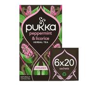 (6 PACK) - Pukka Herbs - Organic Peppermint & Licorice Tea | 20 sachet | 6 PACK BUNDLE