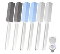 6 Pack Pumice Cleaning Stone Long Handle Toilet Bowl Cleaner Toilet Pumice Brush for Removing Bathroom Kitchen Bowl Ring Pool Stains