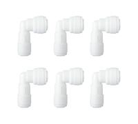 6 Pack Push to Connect One Way Check Valves, Quick Connect Fittings for Water Purifiers, Drinking Water Machine Pipes (3/4" to 1/4" Elbow)