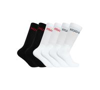 6 Pack Quarter Socks Black/White One Size