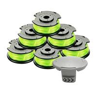 6-Pack RAC143 2.0mm Trimmer Spool with Cap for Ryobi 36V Trimmers | Pre-wound 2.0mm spool line with cap for Ryobi 36V MAX POWER grass trimmers including RY36LT33A, RLT36B33.