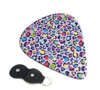 6 Pack rainbow leopard spot print Guitar Picks - 0.46 0.71 0.93 mm Includes Cool Guitar Picks Thin Medium Heavy Thickness, Electric Guitar Picks for Acoustic Guitar Bass Ukulele
