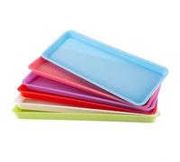 6 Pack Rectangular Plastic Plant Drip Trays Made from PP for Indoor Outdoor Potted Plants and Windowsill Gardening