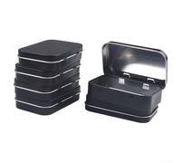 6-Pack Rectangular Storage Boxes Having Hinged Lids 95 X 60 X 22 Mm (3.5 x 2.5 x 0.8 in) for Lip Balm Cosmetics Sample Pots Herbs Small Items