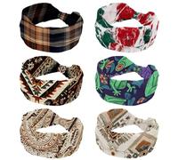 6 Pack Red Green White Marble Texture Women's Headbands, Workout Hairbands, Non Slip Headbands, Moisture Wicking Sport Hairband, Fashion Hair Wrap