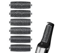 6 Pack Refill Roller Heads for Electric Foot File, Pedicure Replacement Heads - 2 Extra Coarse, 2 Regular, 2 Fine Rollers for Callus Remover Tools