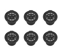 6 Pack Refillable Coffee Pods Set, 6Pcs Black Plastic and Stainless Steel Refillable Reusable Coffee Capsules Filters Baskets Cups Pods Replacement