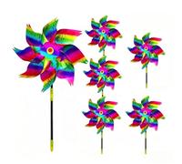 6 Pack Reflective Bird Deterrent Spinners, Windmill Pinwheels, Wind Driven Scare Devices for Garden Yard Farm to Protect Windows Trees Crops from Birds (E)
