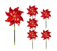 6 Pack Reflective Bird Deterrent Spinners, Windmill Pinwheels, Wind Driven Scare Devices for Garden Yard Farm to Protect Windows Trees Crops from Birds (C)