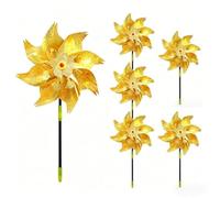 6 Pack Reflective Bird Deterrent Spinners, Windmill Pinwheels, Wind Driven Scare Devices for Garden Yard Farm to Protect Windows Trees Crops from Birds (D)