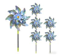 6 Pack Reflective Bird Deterrent Spinners, Windmill Pinwheels, Wind Driven Scare Devices for Garden Yard Farm to Protect Windows Trees Crops from Birds (B)