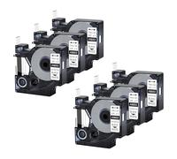 6-Pack Replacement for 18053 Black on White 9mm Compatible with Dymo | 1.5 m Heat Shrink Tube with 3:1 Shrink Ratio Compatible with Industrial Dymo Rhino 1000 3000 4200 5000 and 5200 Printer