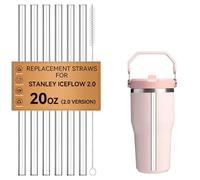6 Pack Replacement Straws for Stanley IceFlow 2.0 Flip Straw Tumbler 20 oz,BPA-Free Tritan Hard Plastic Clear Straws,Heat Resistant,Dishwasher Safe(Only Fit IceFlow 2.0 Version Flip Straw Tumbler 20oz