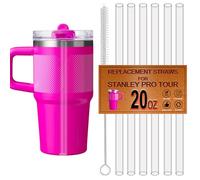6-Pack Replacement Straws for Stanley Quencher Protour Flip Straw 20OZ Cup, Straw for Stanley Pro Tour 20 OZ Tumbler, Reusable,Dishwasher Safe,Food Safe,BPA Free,Clear