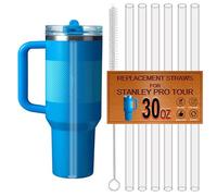 6-Pack Replacement Straws for Stanley Quencher Protour Flip Straw 30 OZ Cup, Straw for Stanley Pro Tour 30OZ Tumbler, Reusable,Dishwasher Safe,Food Safe,BPA Free,Clear