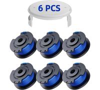 6 Pack Replacement Trimmer Line Spool for Ryobi One+ AC14RL3A 18v 24v 40v Trimmers, Spool Ø 1.6mm, Length 20.11m (6 Trimmer Line Spools, 1 Cover)