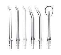 【6 Pack】 Replacement Water Flosser Nozzles for JTF F200/F300-3 Standard Orthodontic,1Periodontal,1Tongue Cleaner & 360° Rotating Tips