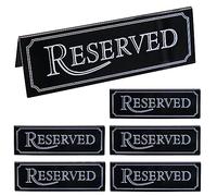 6 Pack Reserved Table Signs, Acrylic Reserved Table Tent Sign Guest Reservation Sign Number Holders for Wedding Restaurant Office Party Tabletop Seating