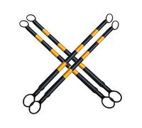 6 Pack Retractable Traffic Cone Bar From 3.3 Ft To 6.6 Ft Expandable Cone Bar For Traffic Road Parking Use Black And Yellow Cone Not Include(Black and Yellow,4Pcs)