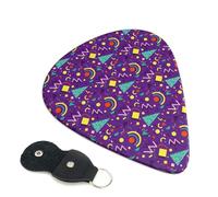6 Pack Retro 80s Style Guitar Picks, Bass Electric Acoustic Guitar Ukulele Accessories, Heavy Guitar Picks Plectrums with Organizer Bag