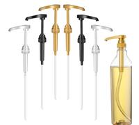 6 Pack - Reusable Coffee Syrup Pump Dispenser for Kitchen, Bar, Home Use - Leakproof, Easy to Clean, Durable