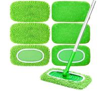 6-Pack Reusable Microfiber Mop Pads Compatible with Swiffer Sweeper, Dry & Wet Sweeping Cloths - Washable Wet Pads Refill for Multi-Surface/Hardwood Floor Cleaning