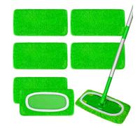 6 Pack Reusable Microfiber Mop Pads - Compatible with Swiffer Sweeper Mop, Washable Dry & Wet Sweeping Cloths Refills for Hardwood Laminate Tile Floor Cleaning, Eco-Friendly Lint-Free Floor Mop Pads