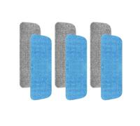 6 Pack Reusable Microfiber Mop Pads for 13''-15'' Spray Mop, Replacement Mop Refills for Wet and Dry Cleaning, Machine Washable Floor Cleaning Pads (Blue and Grey)