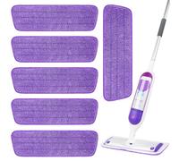 6 Pack Reusable Microfiber Mop Pads for Swiffer PowerMop, Power Mop Refill Pads for 13''-16'' Spray Mop, Machine Washable Power Pads Replacement for All Floor Types Cleaning