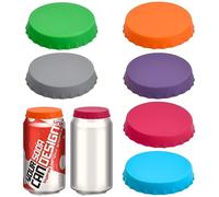 6 Pack Reusable Silicone Can Lids - Colourful Dust-Proof Covers for Soda, Beer & Energy Drink Cans - BPA-Free Seal Caps for Home, BBQ & Camping